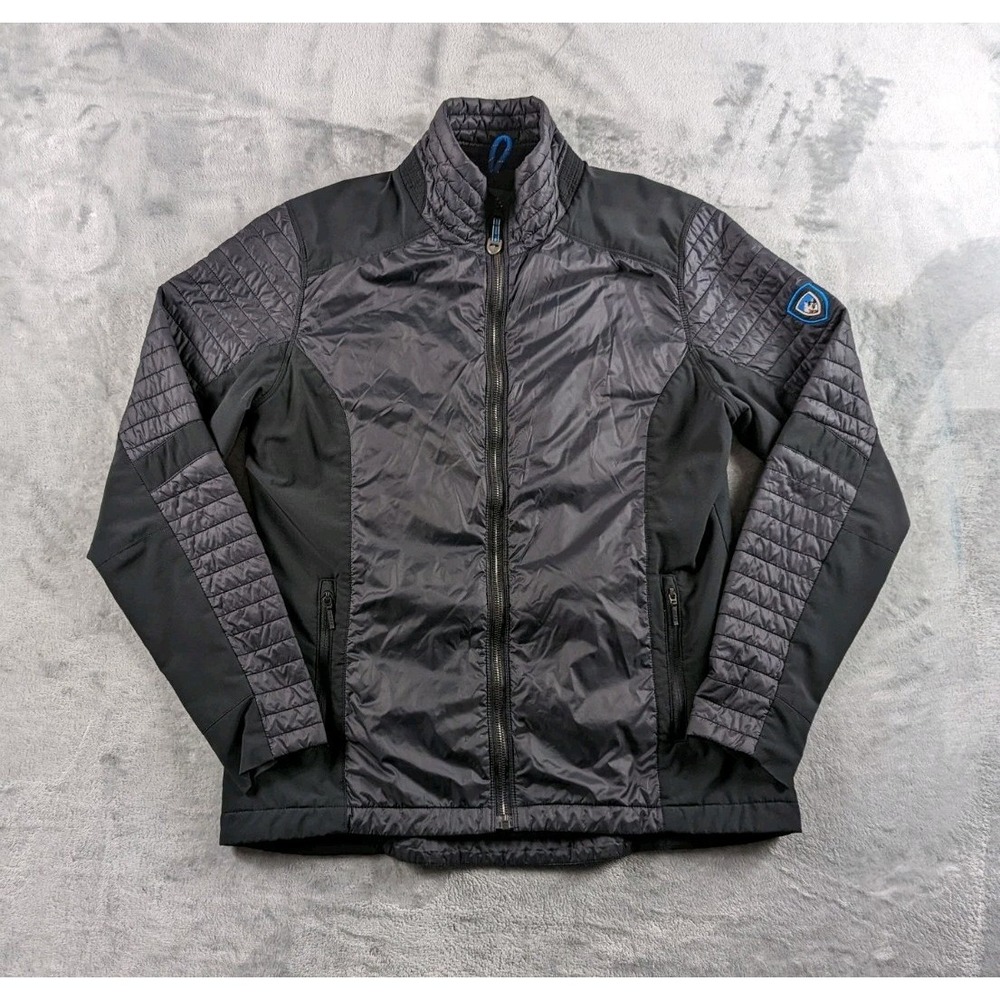 Kuhl Jacket Women Medium Black Gray Projekt Firefly Full Zip Lightweight Outdoor